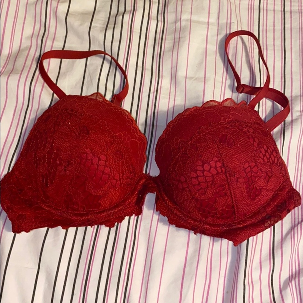 Red Lace Demi Bra